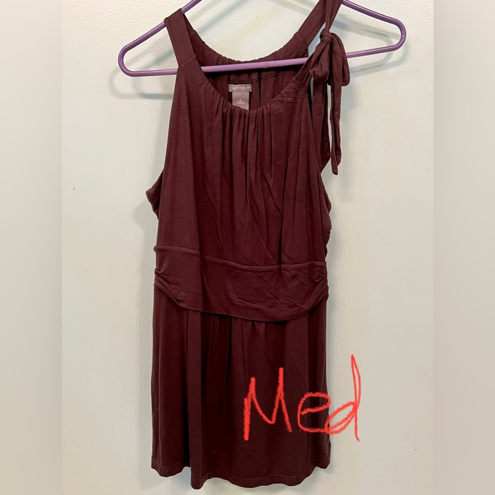 Ann Taylor Brown tie tank